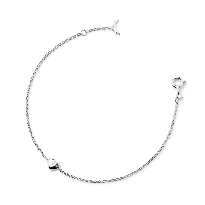 18 CARAT WHITE GOLD BRACELET KUTTI WITH AUSTRALIAN PINK DIAMOND - Delicate Jewellery Australia