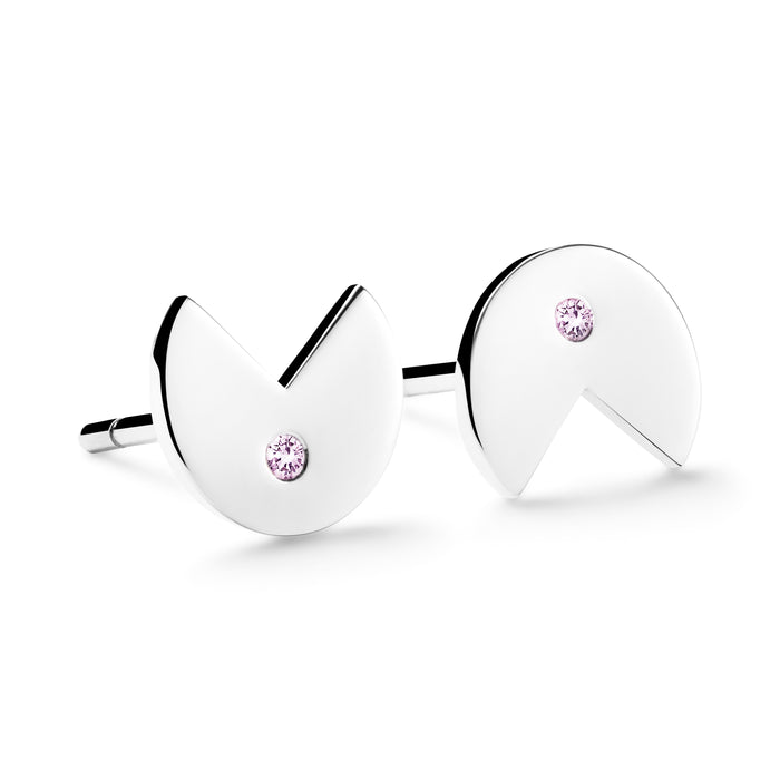 18 CARAT WHITE GOLD EARRINGS BRONTE with AUSTRALIAN PINK DIAMOND - Delicate Jewellery Australia