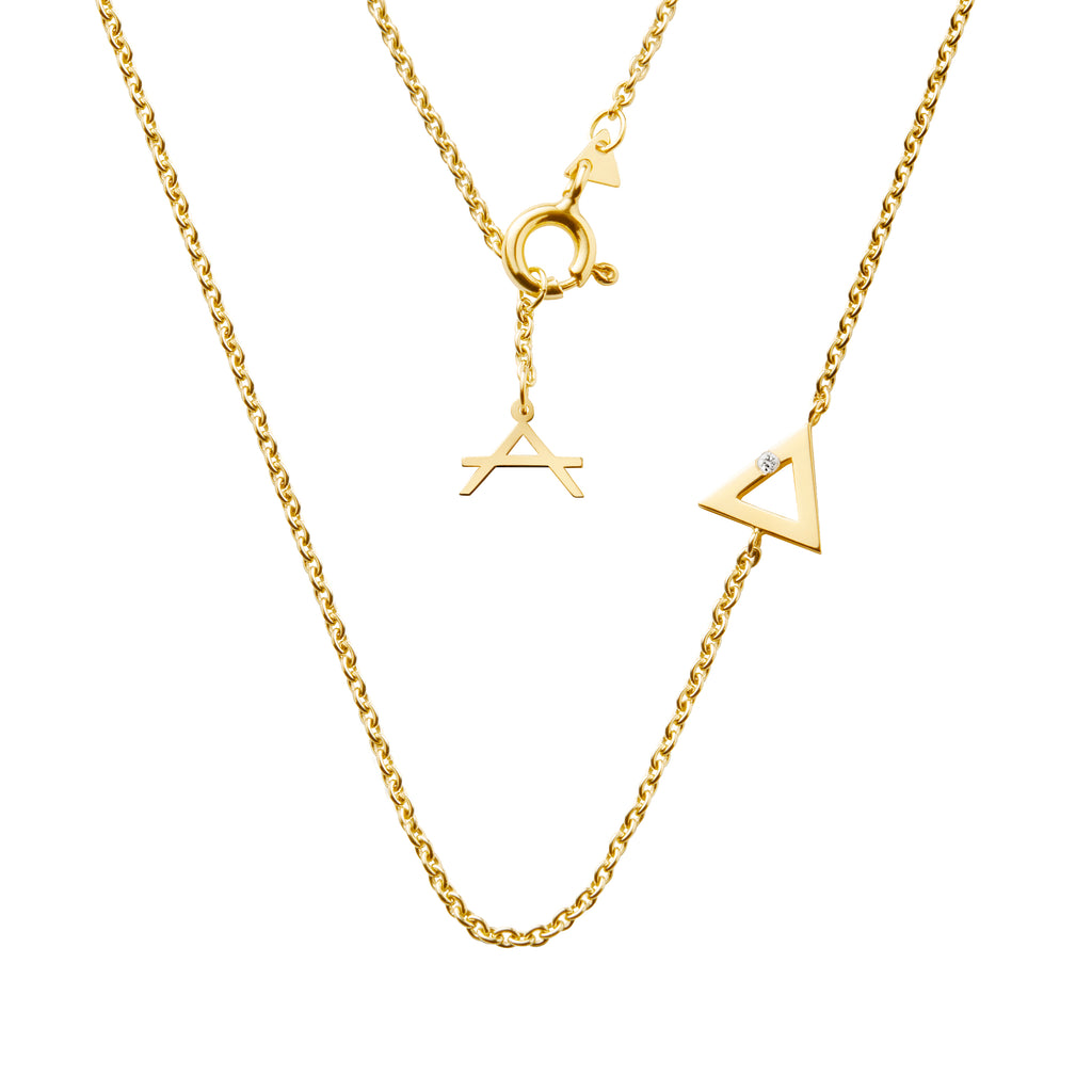 White gold on sale triangle necklace